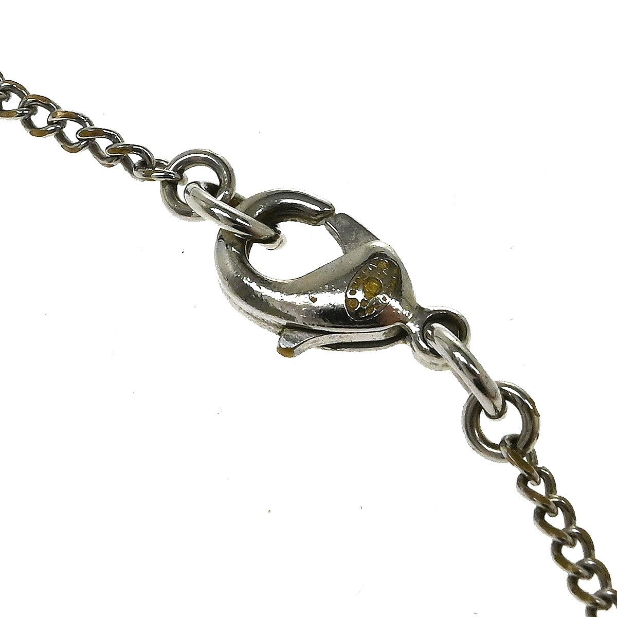 Chanel Vintage Cc Pendant Metal With Crystals Silver Silver_Plated Necklace Jewelry (Pre-Owned)