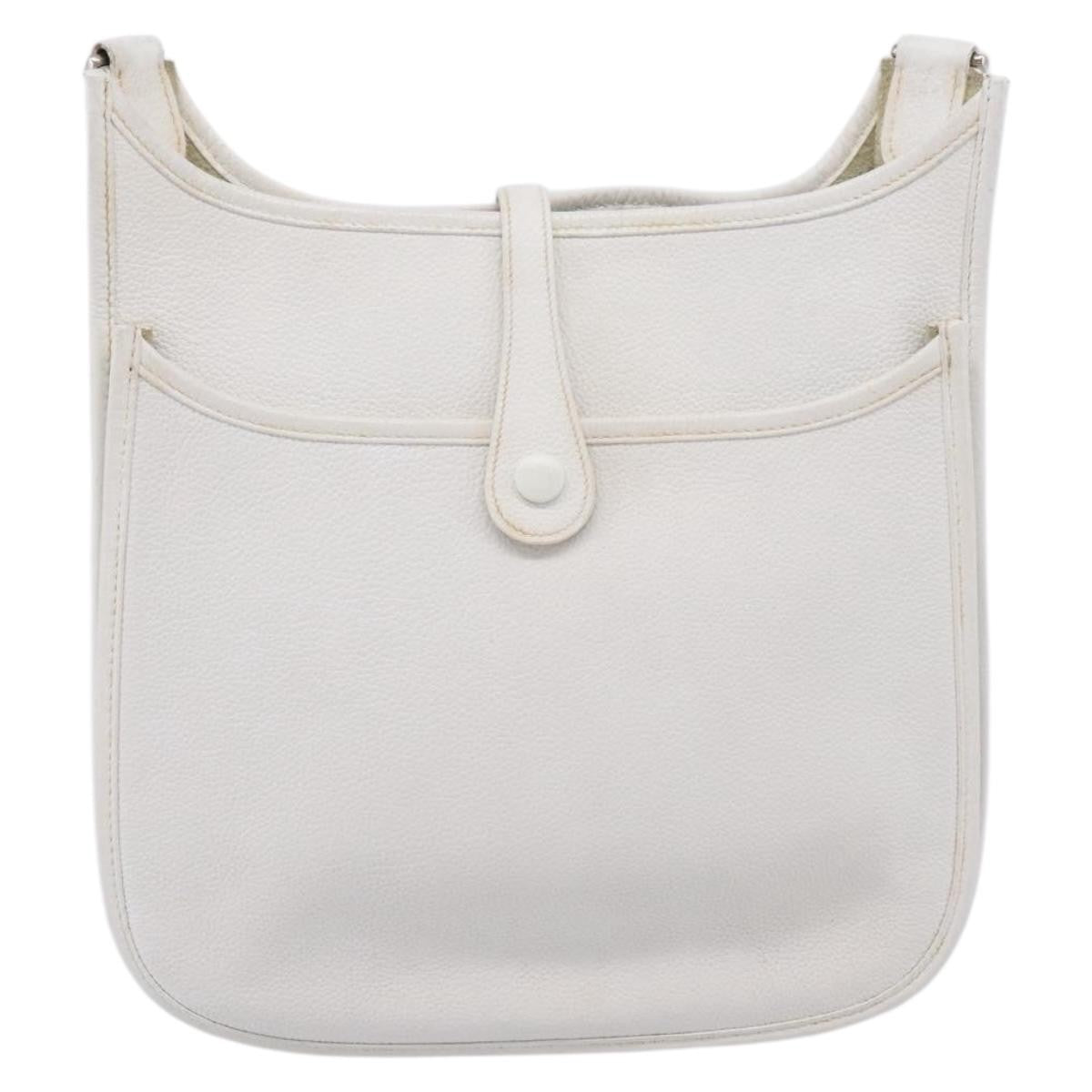 Hermes Evelyne Bag Gen I Togo White Leather Handbag (Pre-Owned)