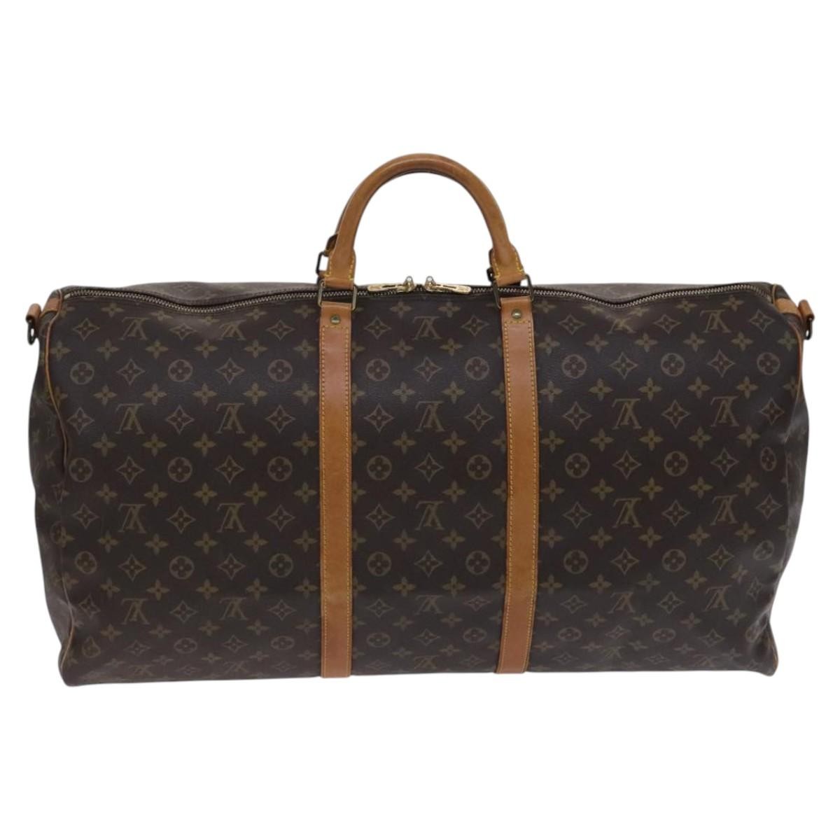 Louis Vuitton Keepall Bandouliere Monogram Canvas Brown Canvas Travel Bag Bag (Pre-Owned)