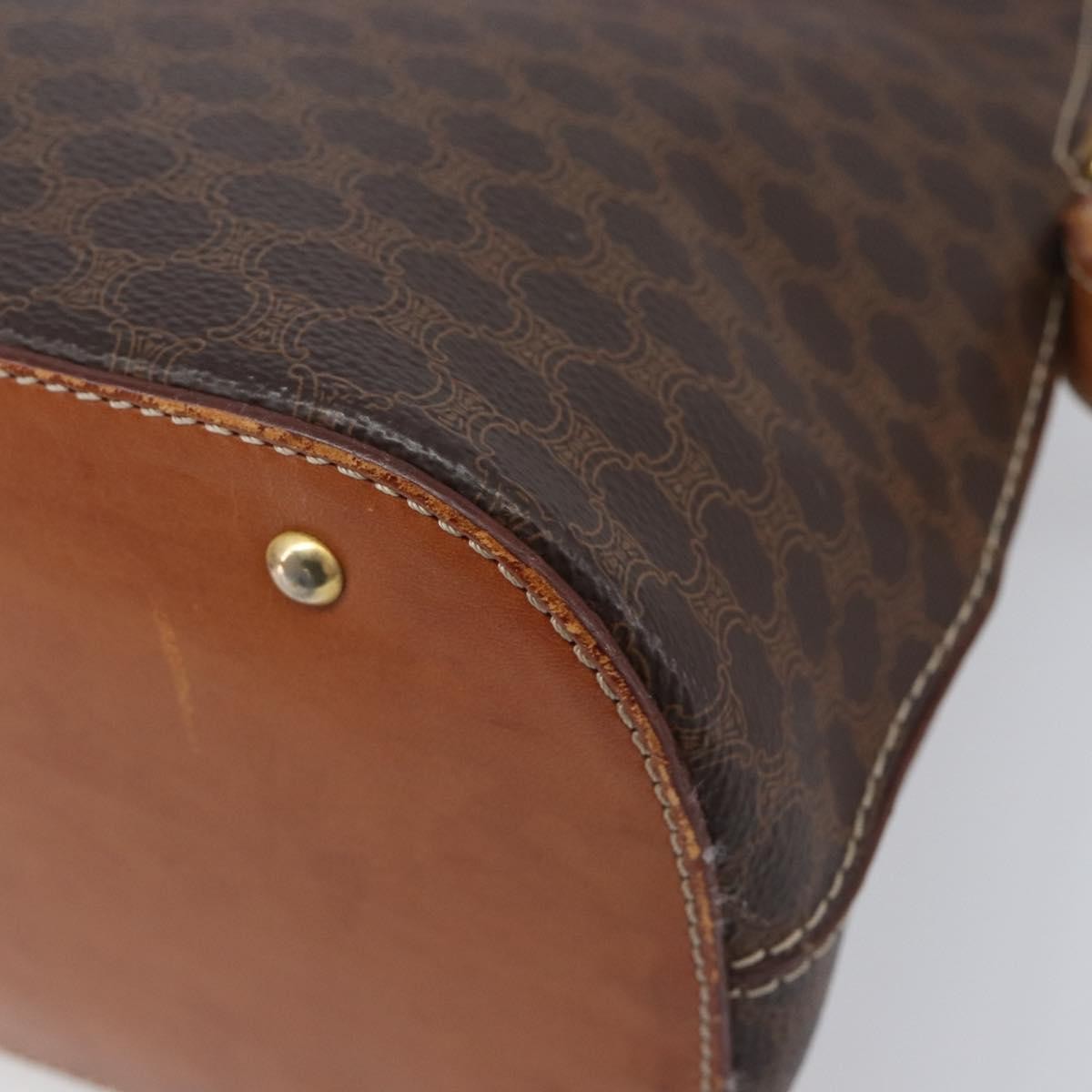 Celine Macadam Leather Brown Canvas Tote Bag Bag (Pre-Owned)