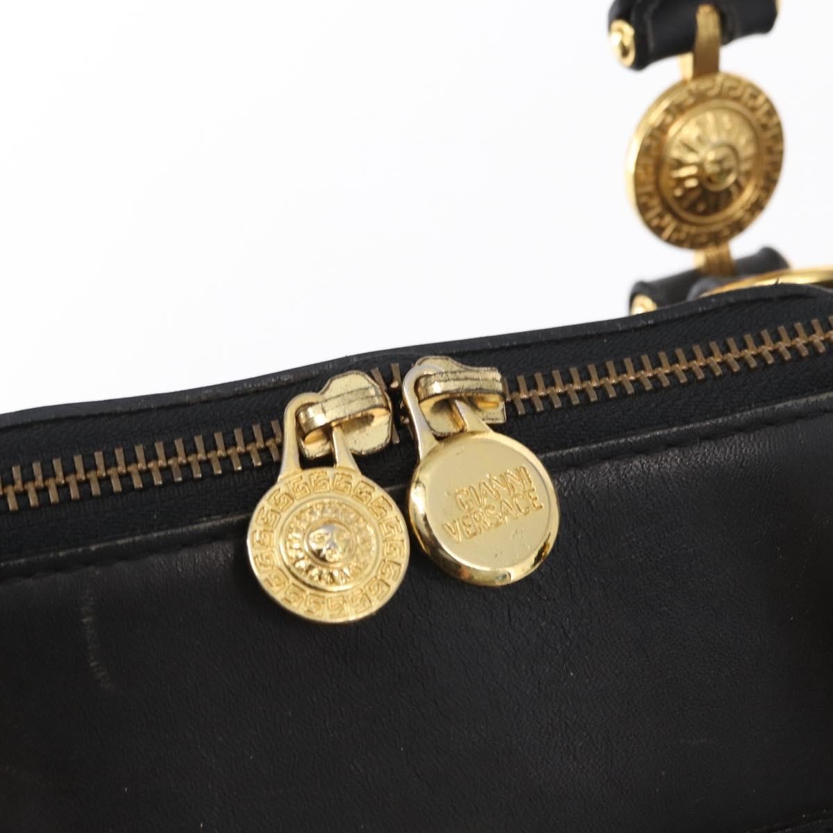 Versace Vintage Sun Duffle Embossed Leather Yellow Leather Handbag (Pre-Owned)