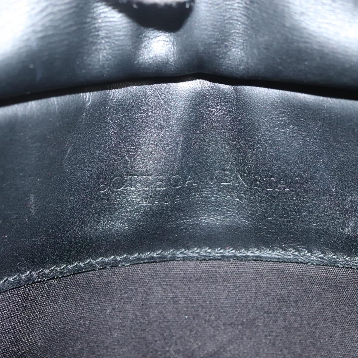Bottega Veneta Utility Waist Leather With Intrecciato Black Leather Bag (Pre-Owned)