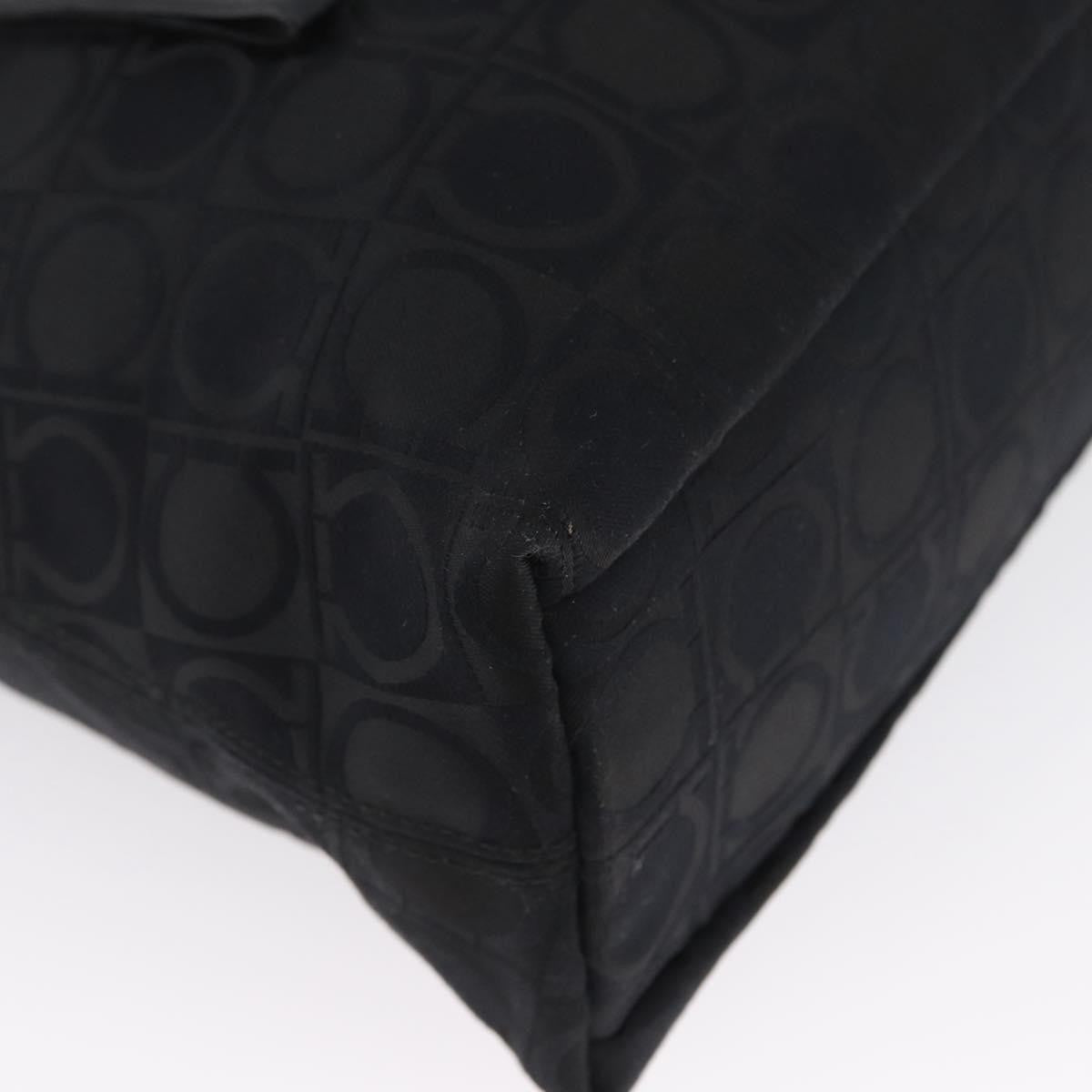 Salvatore Ferragamo Gancini Tote Gancini Canvas Black Canvas Tote Bag Bag (Pre-Owned)