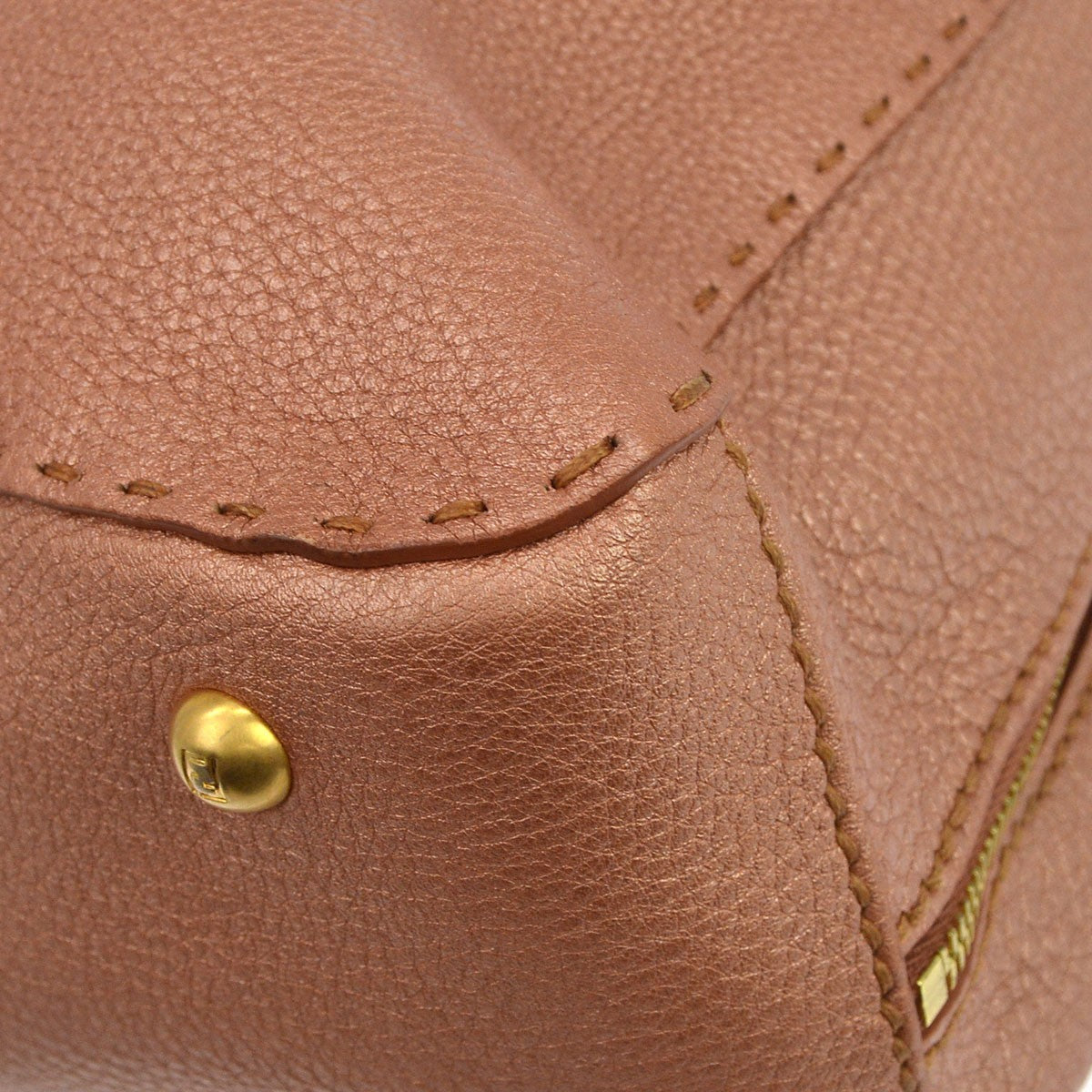Fendi Selleria Handle Leather Pink Leather Handbag (Pre-Owned)