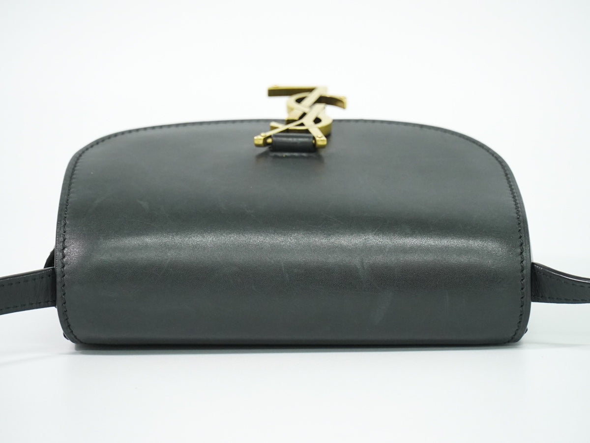 Saint Laurent Kaia Leather Black Leather Shoulder Bag Bag (Pre-Owned)