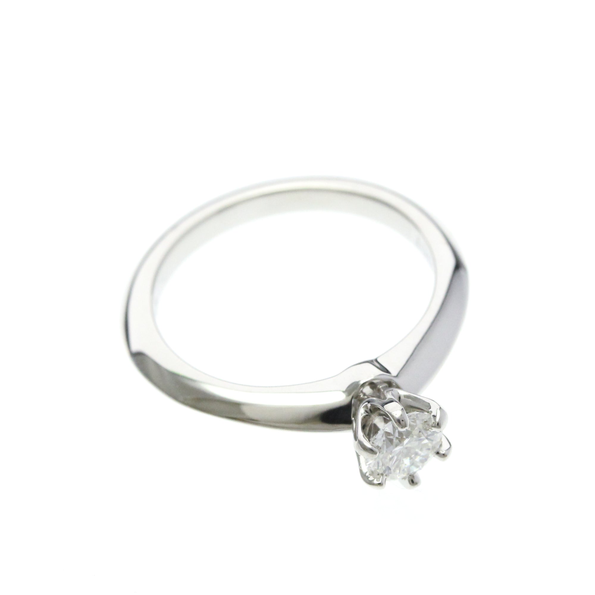 Tiffany & Co. Tiffany Setting Solitaire Platinum With Rbc Diamond Silver Platinum Ring Jewelry (Pre-Owned)