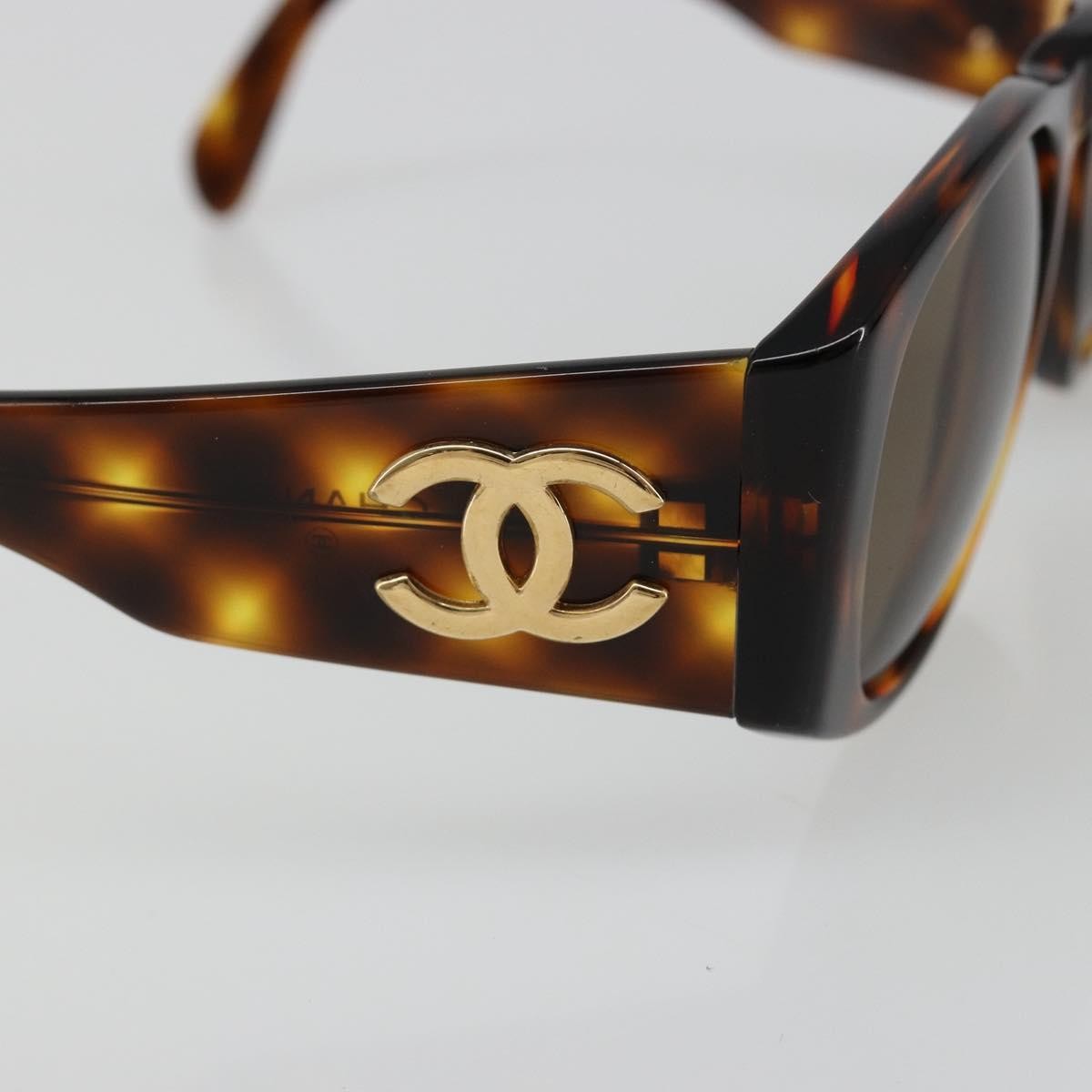 Chanel Coco Mark Barette Gold Plated Brown Plastic Sunglasse Accessory (Pre-Owned)