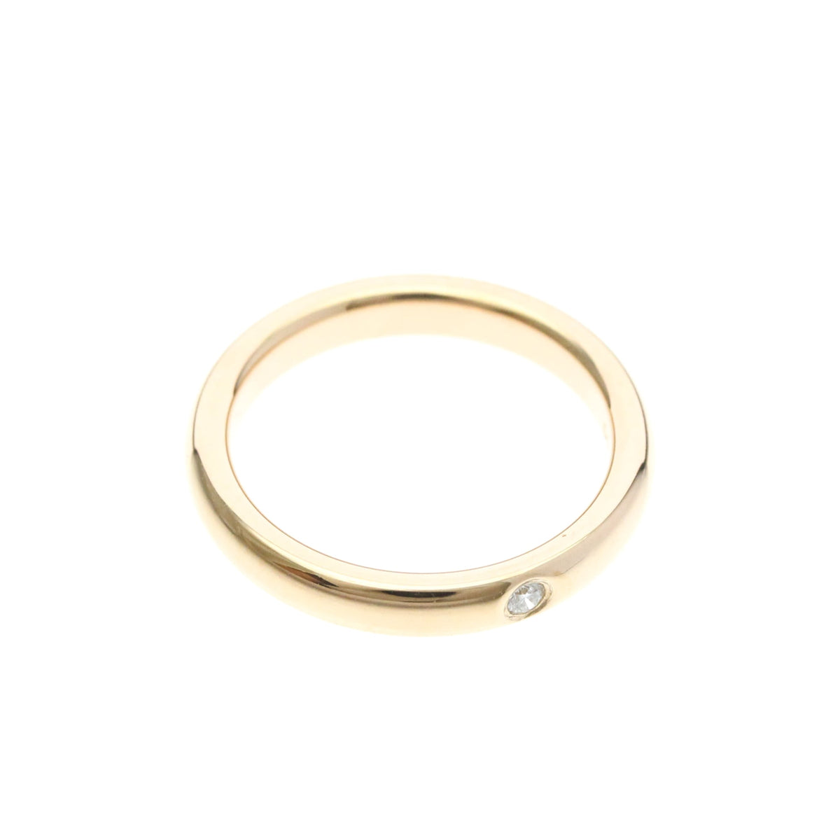 Tiffany & Co. Elsa Peretti 1 Diamond Stacking Band 18K Rose Gold With Diamond Gold Pink_Gold Ring Jewelry (Pre-Owned)
