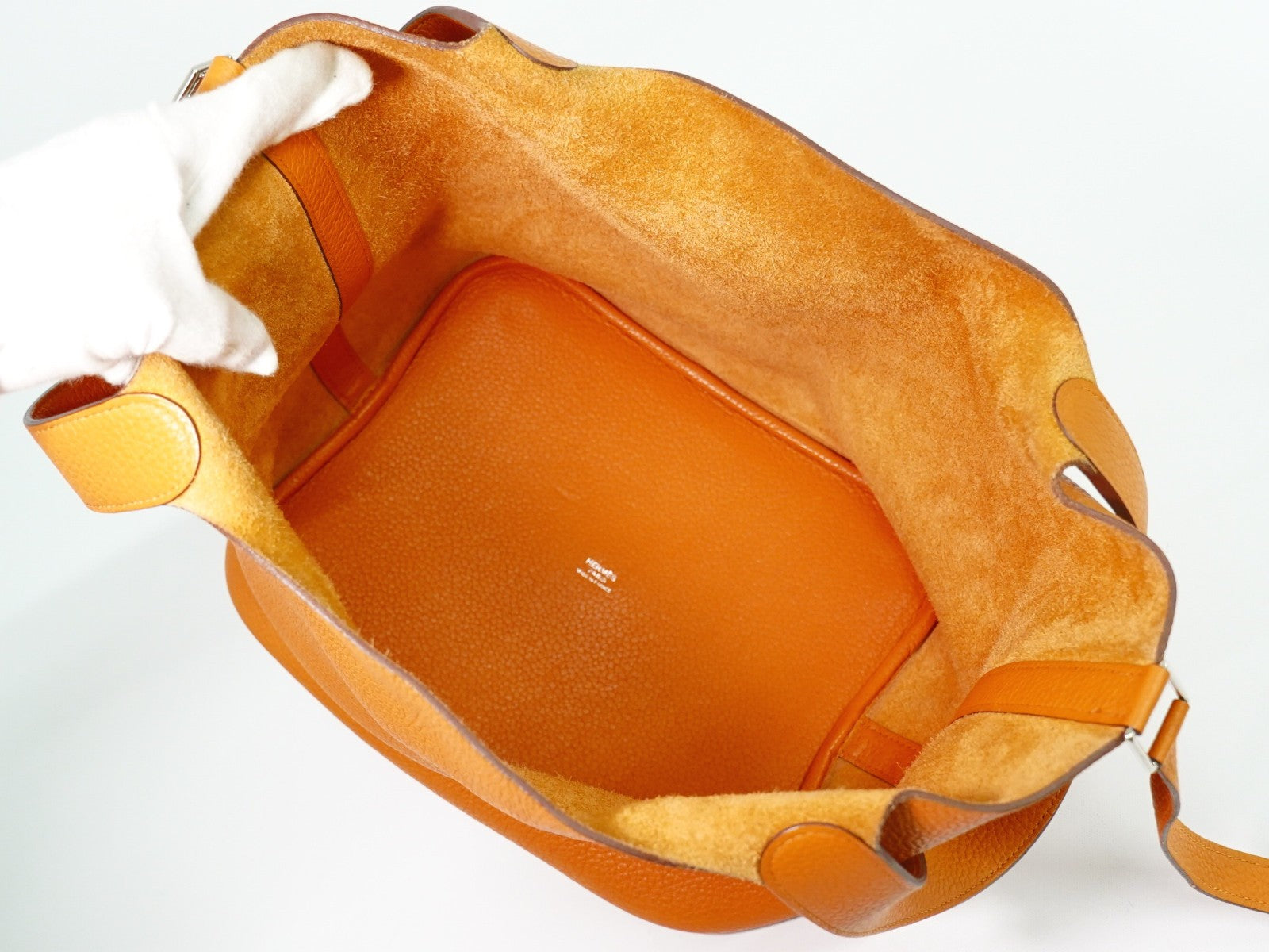 Hermes Picotin Lock Togo Orange Leather Handbag (Pre-Owned)