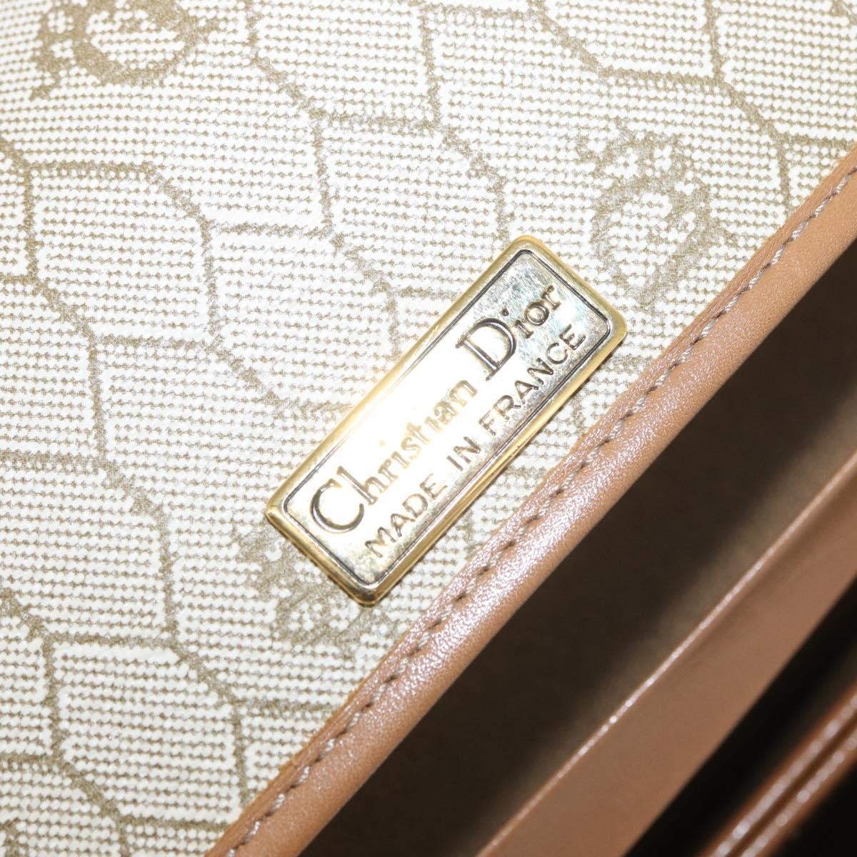 Christian Dior Vintage Honeycomb Zip Coated Canvas Beige Canvas Clutche & Pouche Bag (Pre-Owned)