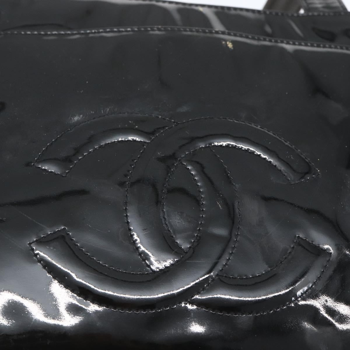 Chanel Vintage Flap Patent Leather Black Patent_Leather Shoulder Bag Bag (Pre-Owned)