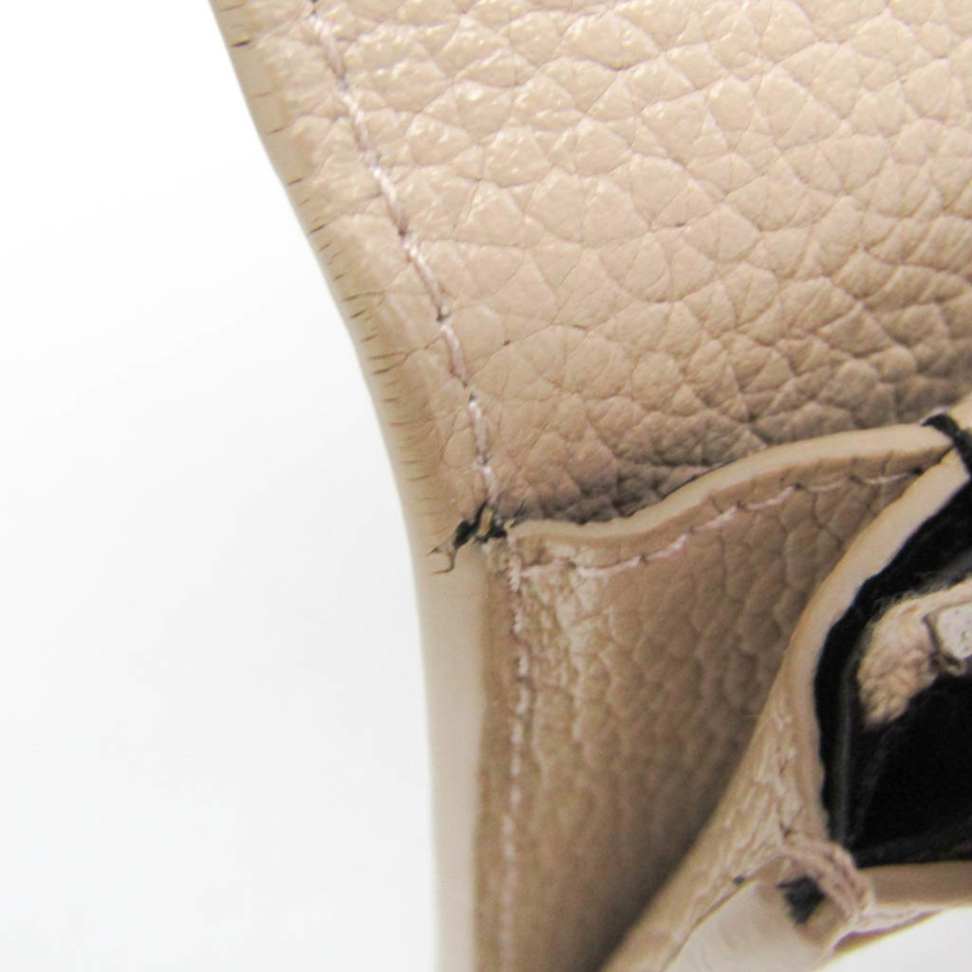 Saint Laurent Sac De Jour Souple Card Case Leather Beige Leather Wallets Accessory (Pre-Owned)