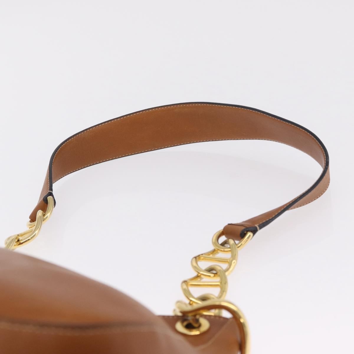 Prada Shoulder Leather Brown Leather Shoulder Bag Bag (Pre-Owned)