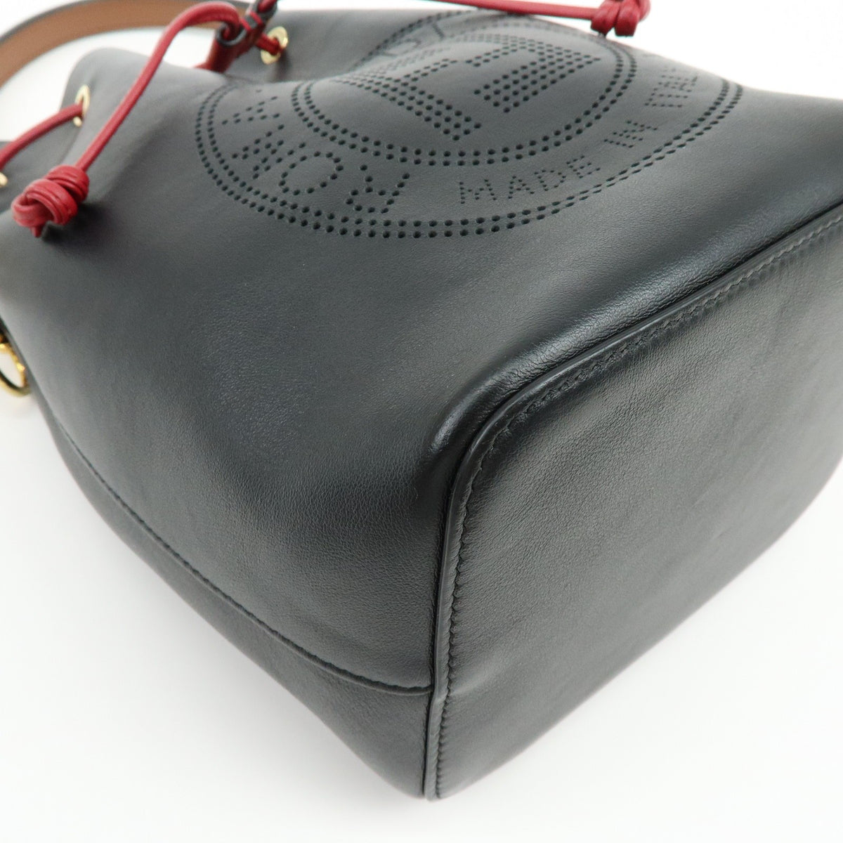 Fendi Mon Tresor Bucket Perforated Leather Black Leather Handbag (Pre-Owned)