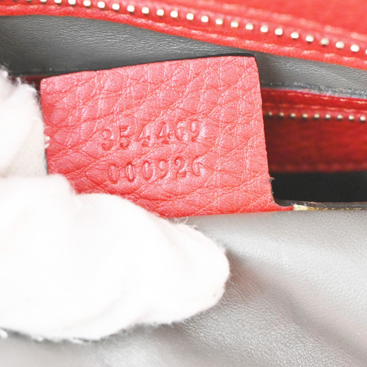 Gucci Lady Tassel Top Handle Leather Red Leather Tote Bag Bag (Pre-Owned)