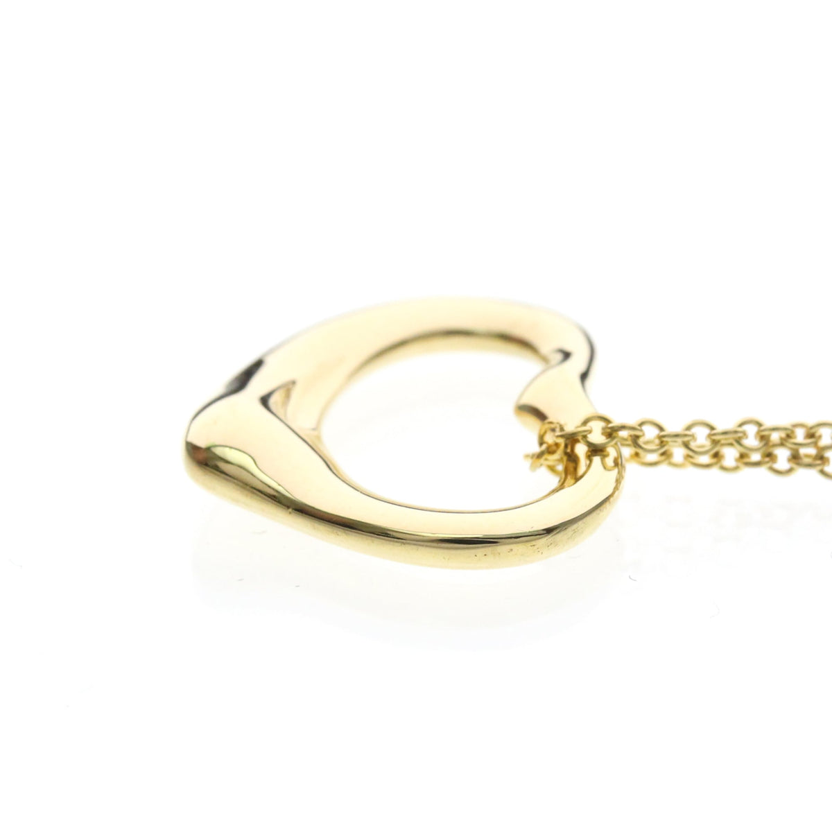 Tiffany & Co. Elsa Peretti Open Heart Pendant 18K Yellow Gold Gold Yellow_Gold Necklace Jewelry (Pre-Owned)