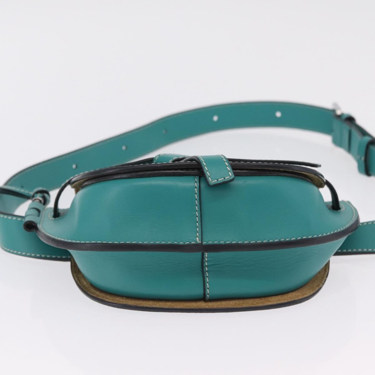 Loewe Gate Belt Leather Green Leather Handbag (Pre-Owned)