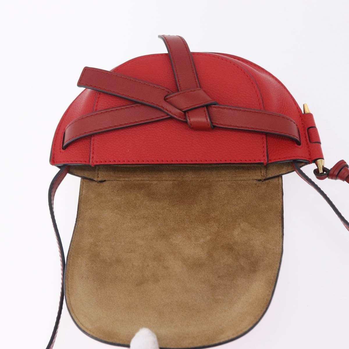 Loewe Metal Gate Leather Red Leather Shoulder Bag Bag (Pre-Owned)