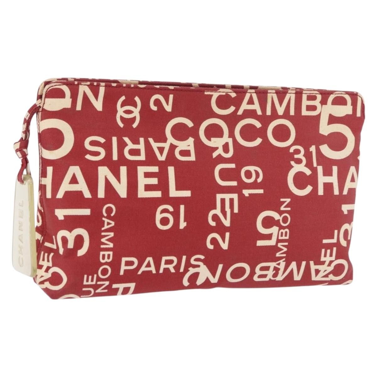Chanel Vintage Clutch Canvas Red Canvas Clutche & Pouche Bag (Pre-Owned)