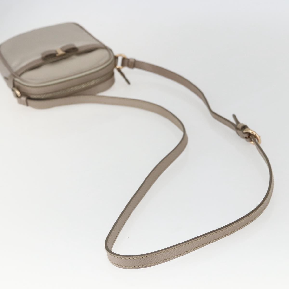 Salvatore Ferragamo Vala Nylon Beige Nylon Shoulder Bag Bag (Pre-Owned)