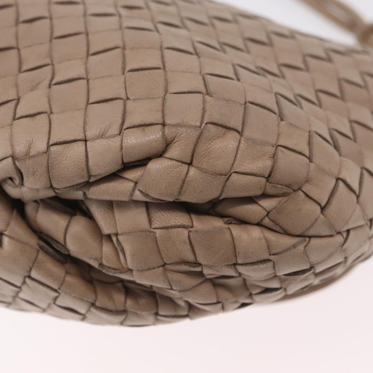 Bottega Veneta Intrecciato Shoulder Leather Beige Leather Shoulder Bag Bag (Pre-Owned)