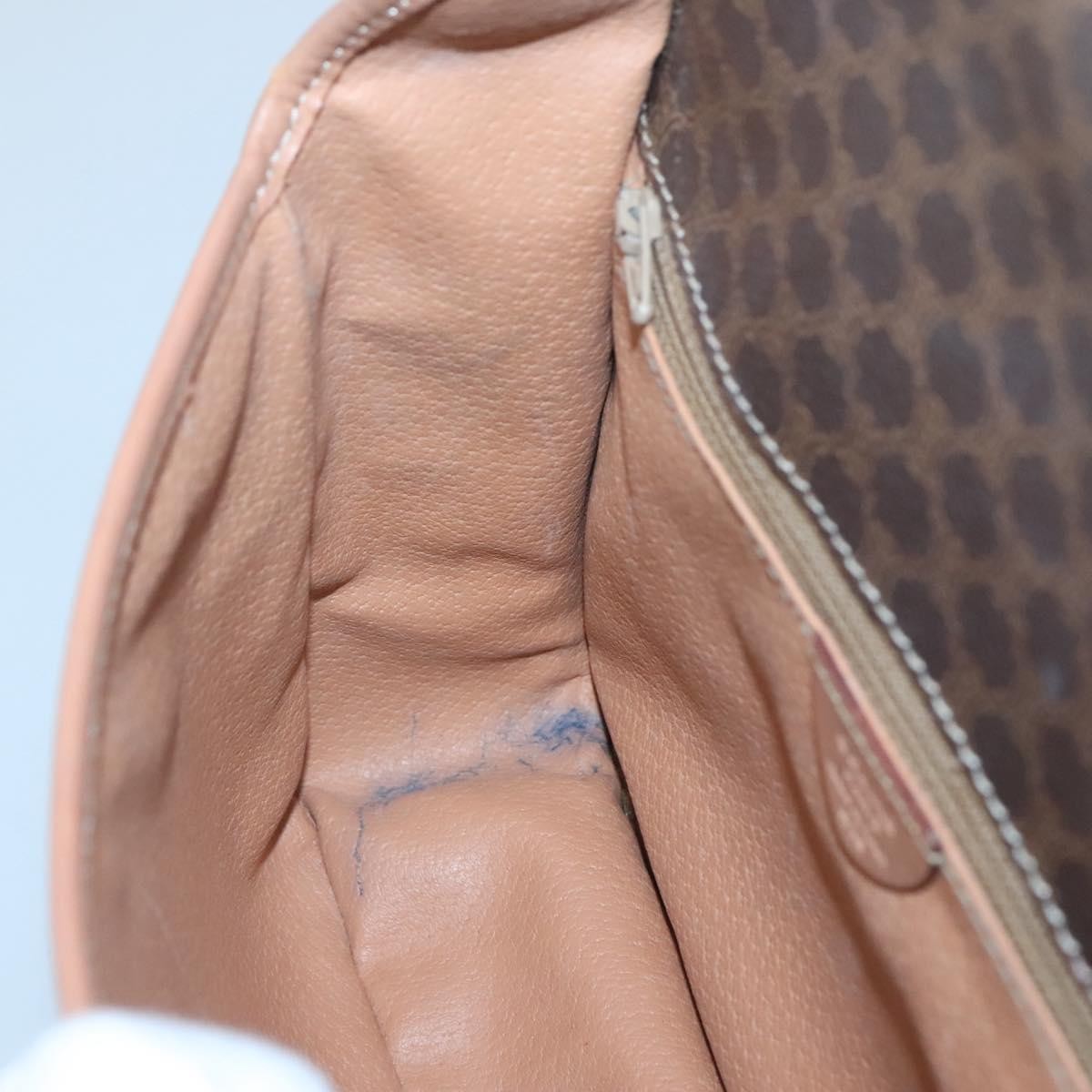 Celine Vintage Macadam Canvas And Leather Brown Canvas Shoulder Bag Bag (Pre-Owned)