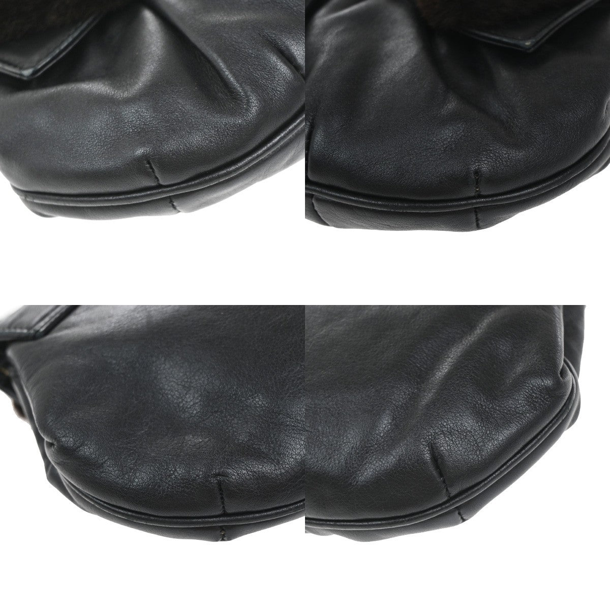 Fendi Vintage Shoulderbag Leather Black Leather Shoulder Bag Bag (Pre-Owned)