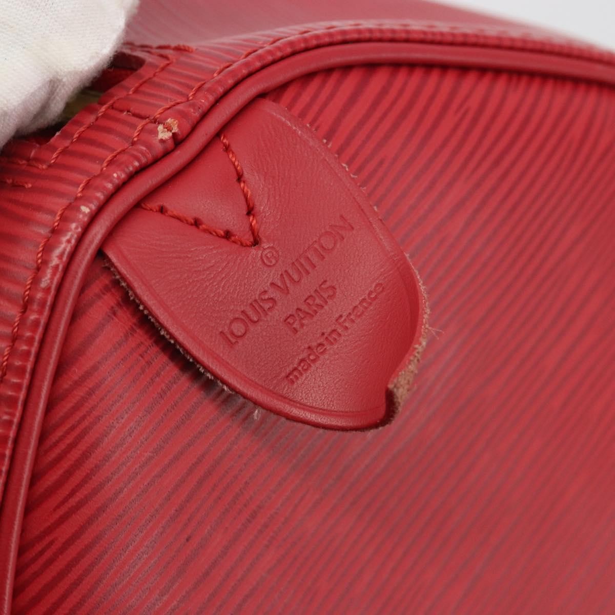 Louis Vuitton Keepall Epi Leather Red Leather Travel Bag Bag (Pre-Owned)