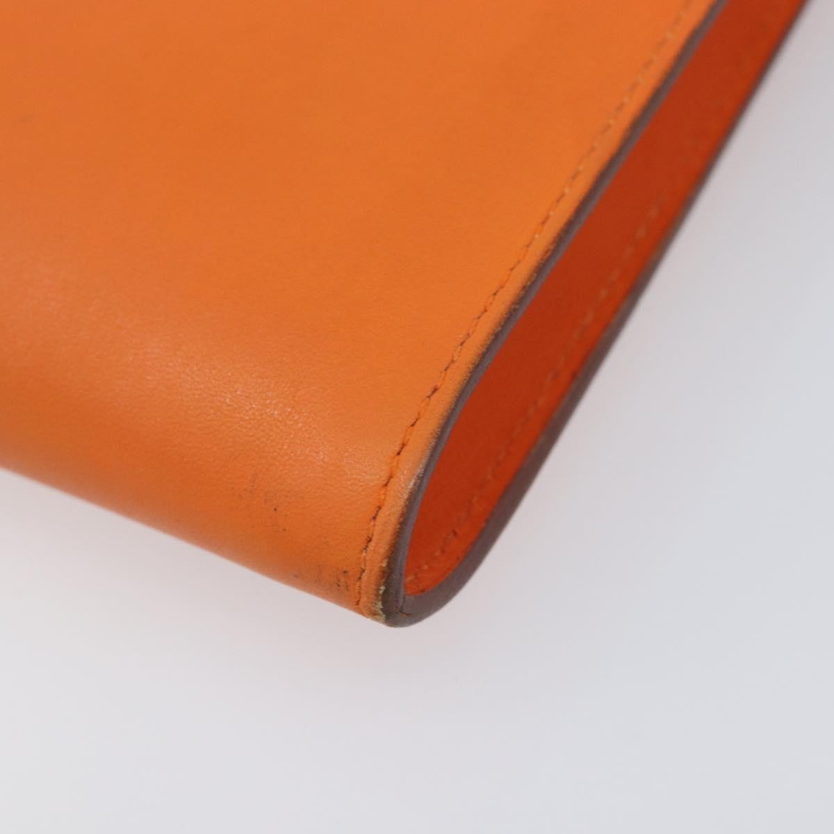 Hermes Onimaitou Pochette Box Calf Orange Leather Clutche & Pouche Bag (Pre-Owned)