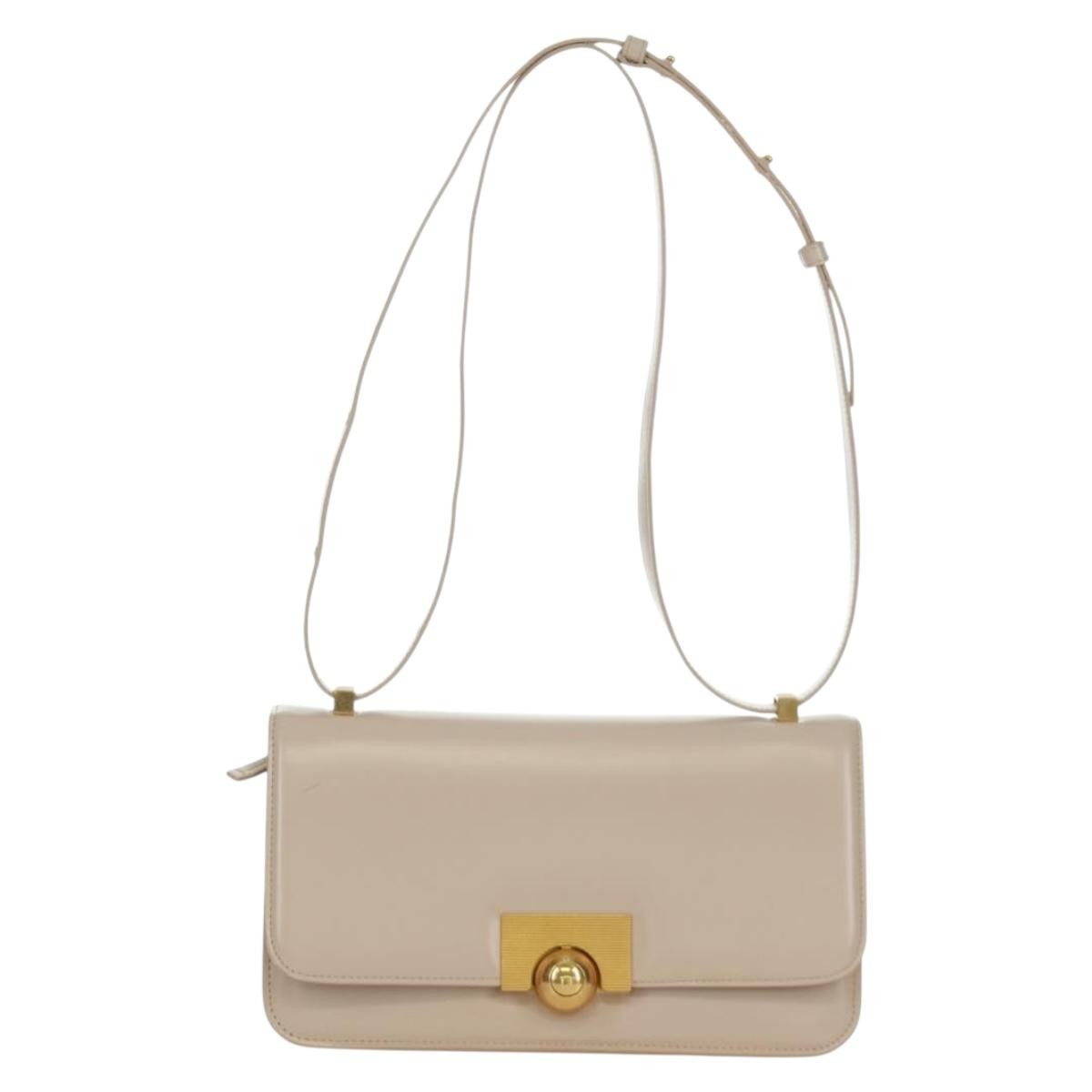 Bottega Veneta Bv Classic Textured Calfskin Beige Leather Handbag (Pre-Owned)