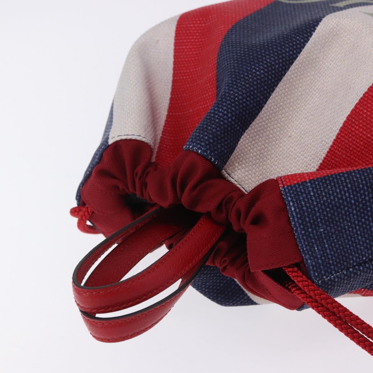 Gucci Logo Drawstring Striped Canvas Multicolour Canvas Backpack Bag (Pre-Owned)