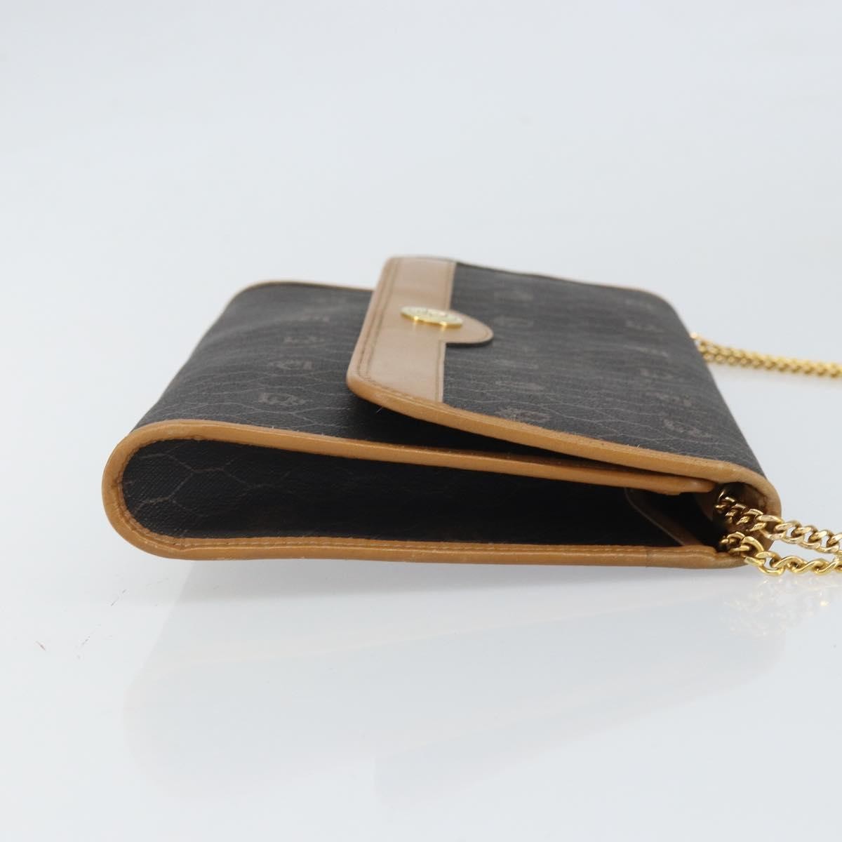 Christian Dior Vintage Honeycomb Chain Canvas Black Canvas Shoulder Bag Bag (Pre-Owned)