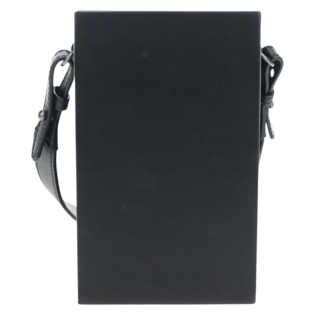 Fendi Logo Vertical Box Leather Black Leather Shoulder Bag Bag (Pre-Owned)