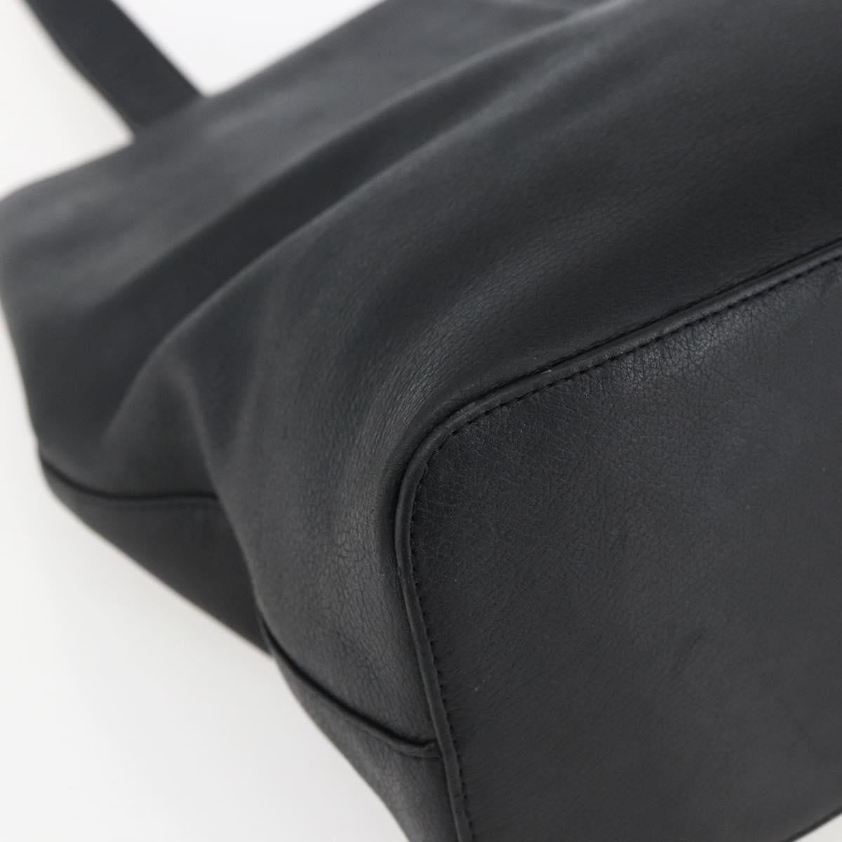 Burberry Vintage Leather Black Leather Tote Bag Bag (Pre-Owned)