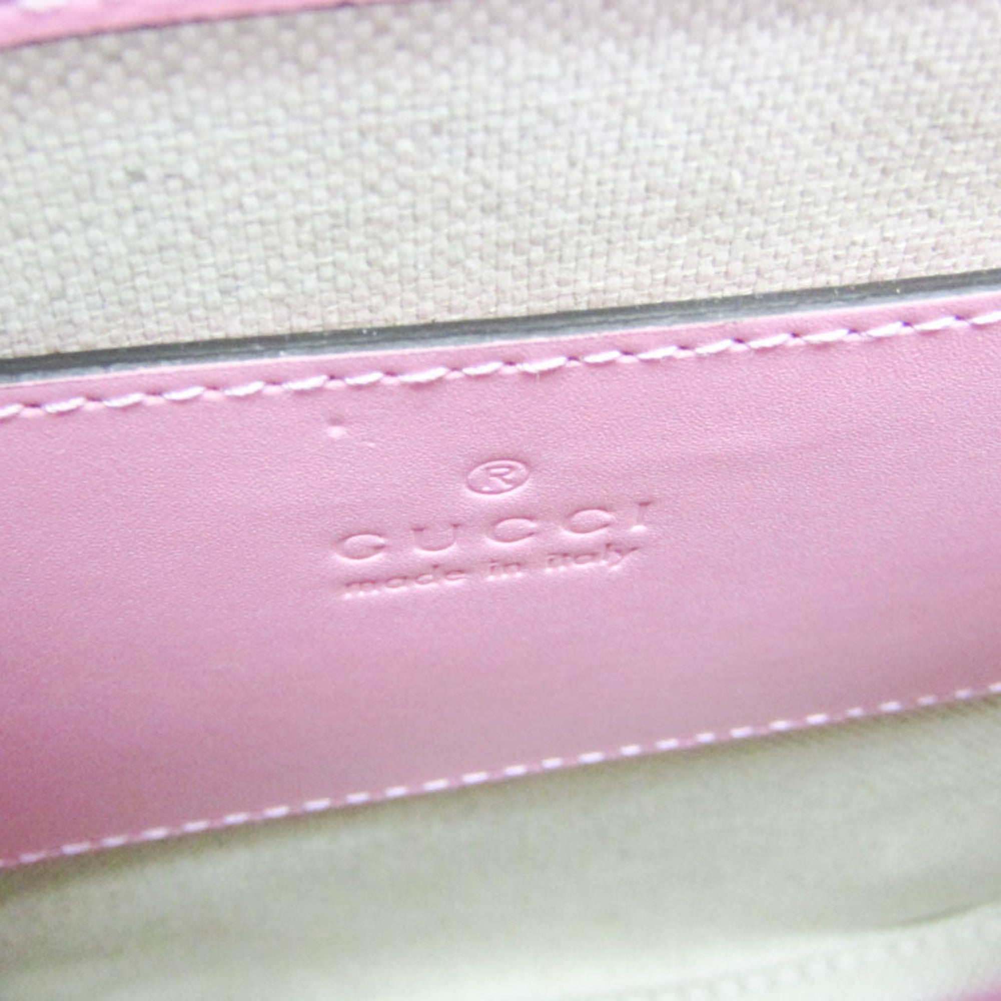 Gucci Bamboo Top Handle Backpack Leather Pink Leather Backpack Bag (Pre-Owned)