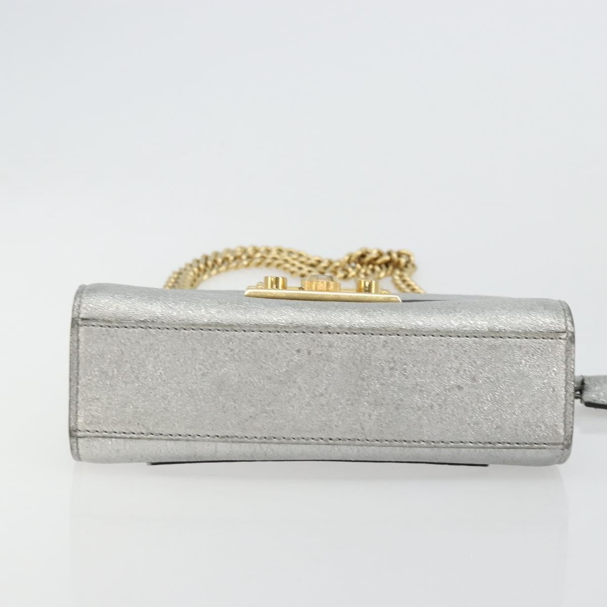 Gucci Padlock Shoulder Bag Nm Gg Coated Canvas And Leather Silver Leather Shoulder Bag Bag (Pre-Owned)