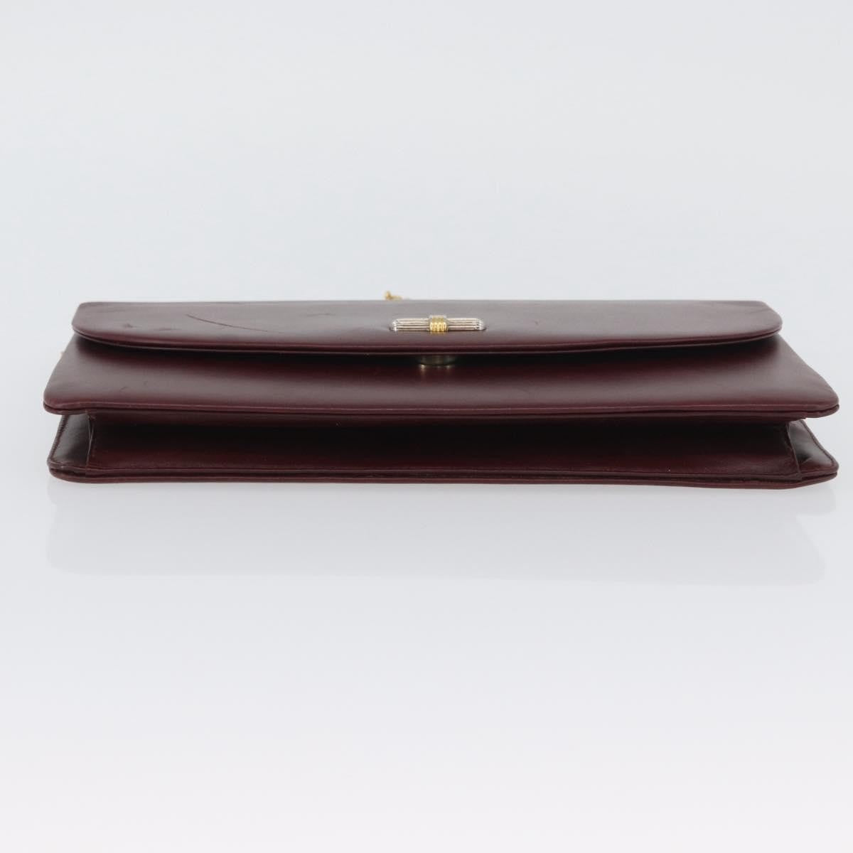 Christian Dior Vintage Chain Flap Leather Burgundy Leather Shoulder Bag Bag (Pre-Owned)