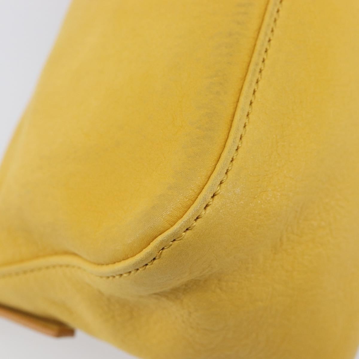 Fendi Fendi Mamma Baguette Monogram Canvas Yellow Leather Handbag (Pre-Owned)