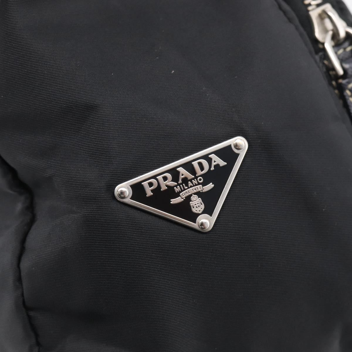 Prada Double Pocket Messenger Tessuto Black Nylon Handbag (Pre-Owned)