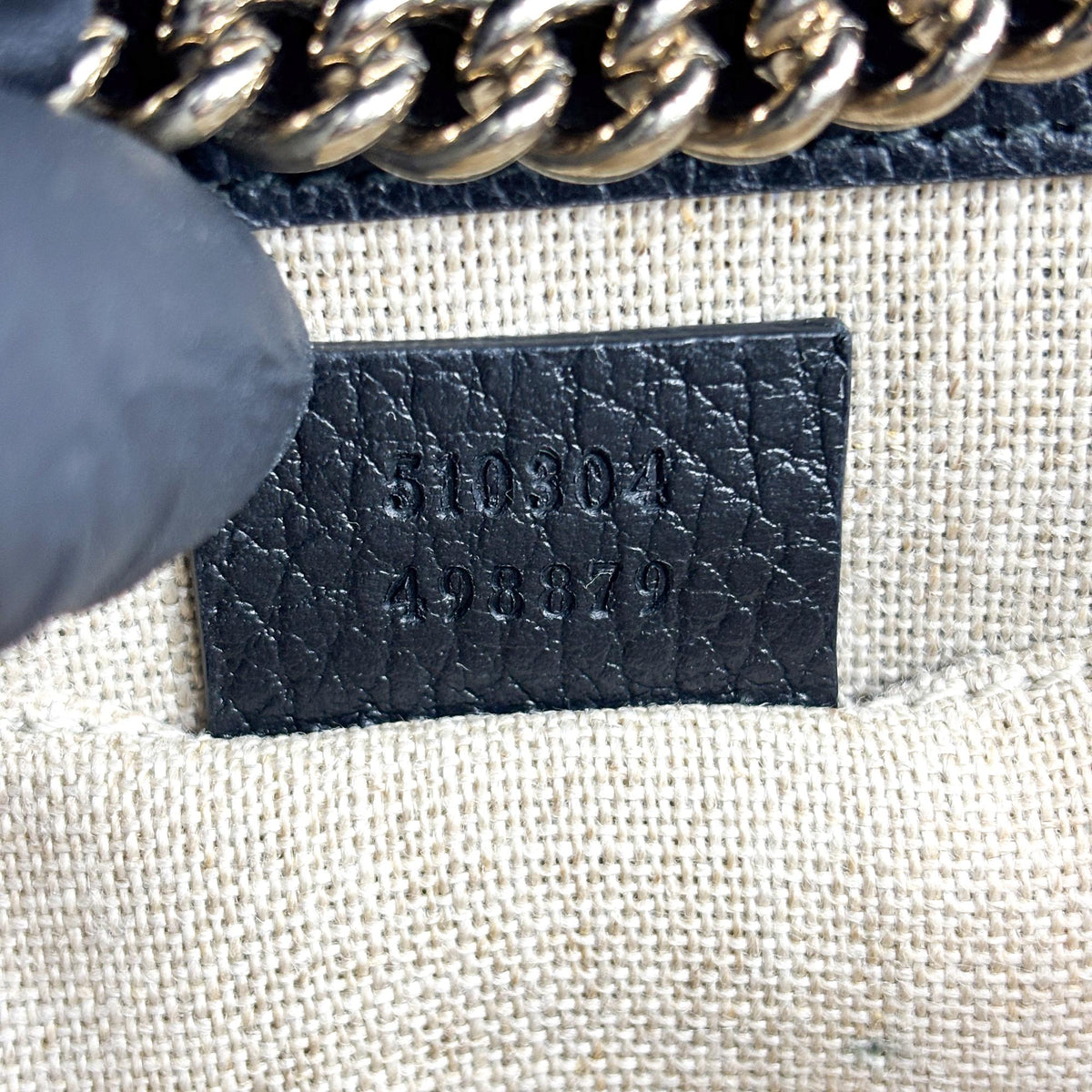 Gucci Interlocking Patent Black Leather Shoulder Bag Bag (Pre-Owned)
