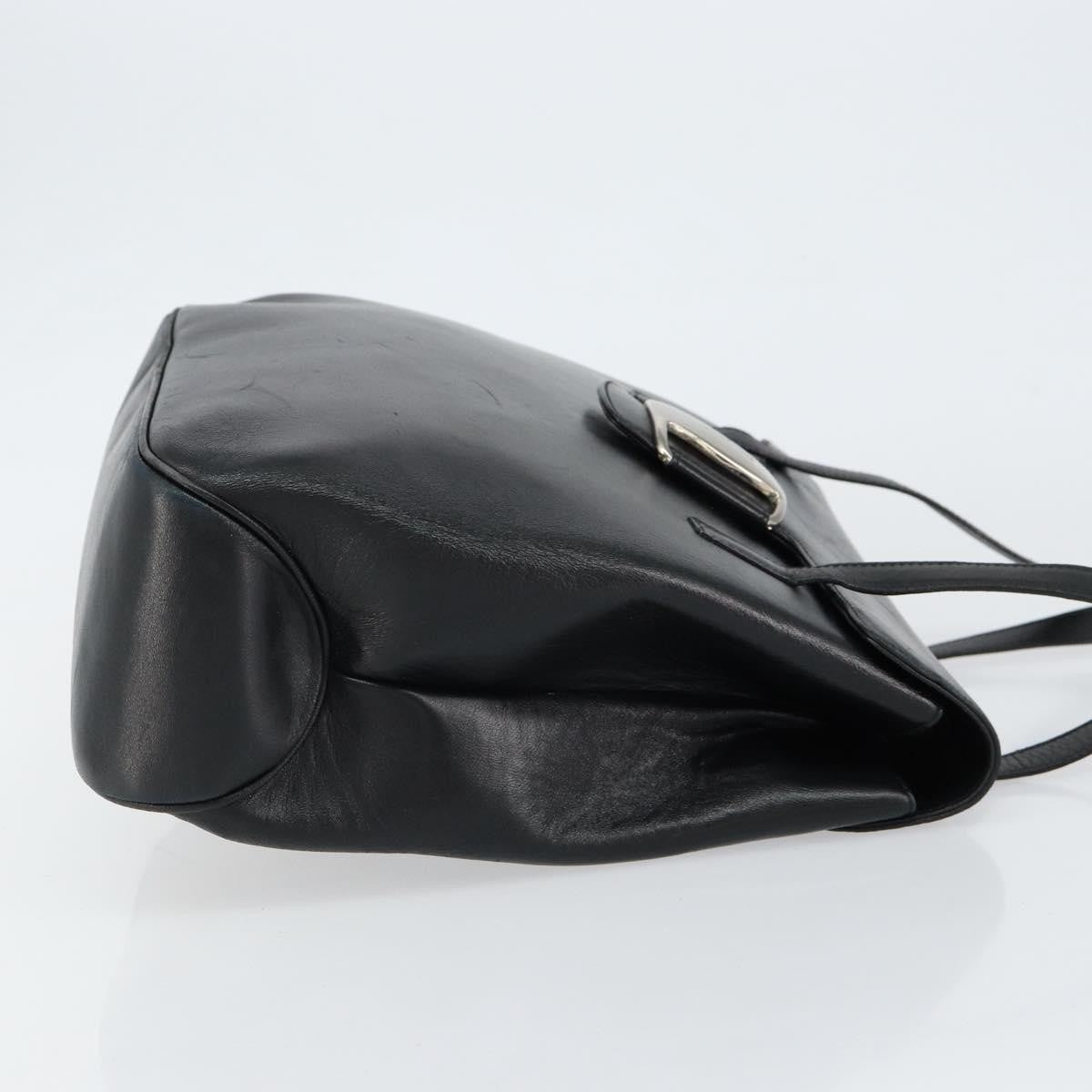 Salvatore Ferragamo Vala Leather Black Leather Tote Bag Bag (Pre-Owned)