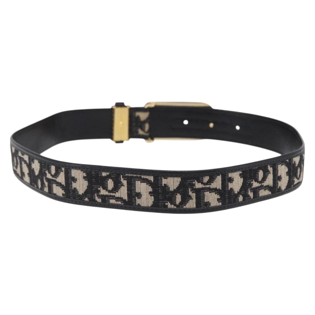 Christian Dior D Buckle Belt Canvas And Leather Navy Canvas Belts Accessory (Pre-Owned)