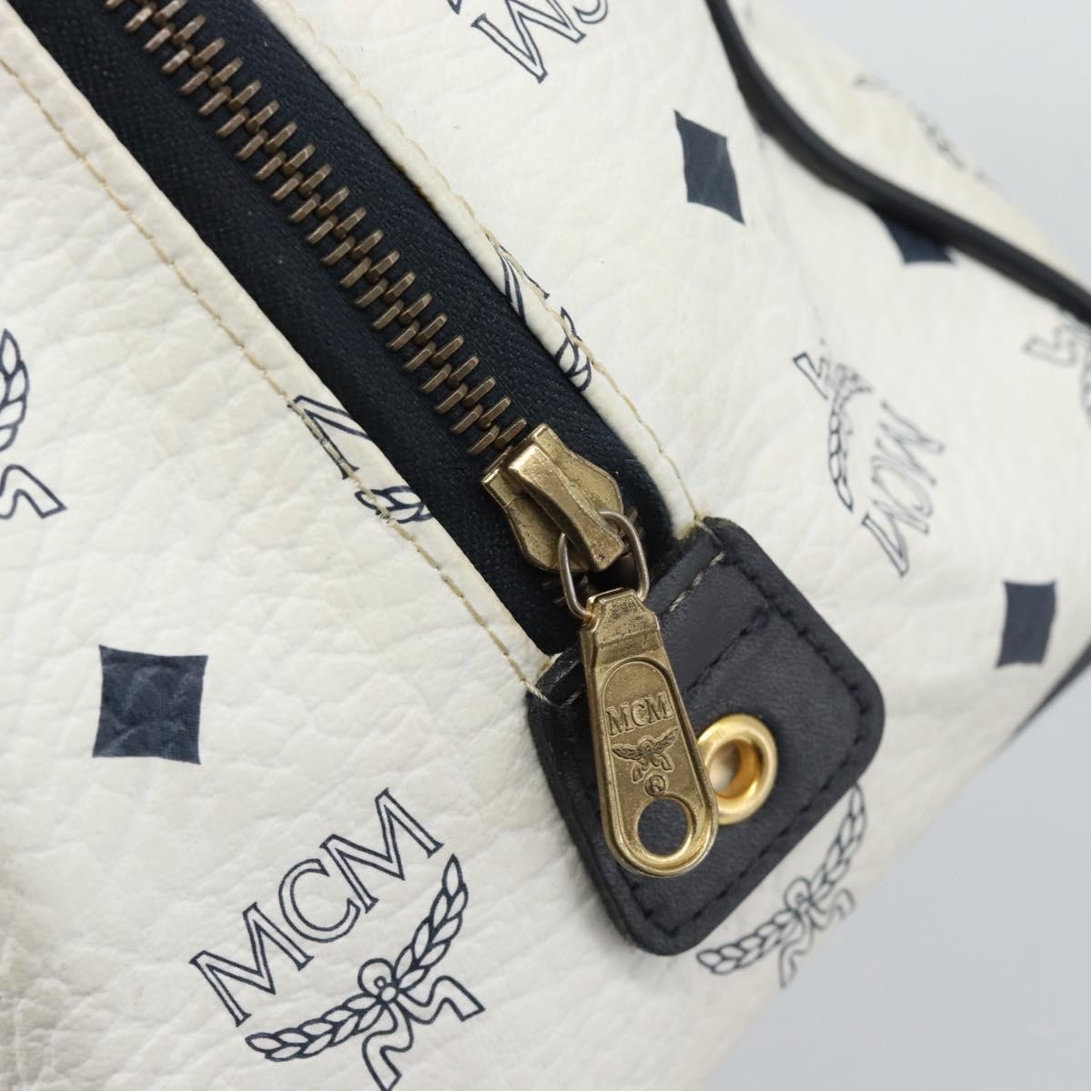 MCM Visetos Logogramme Leather White Leather Handbag (Pre-Owned)