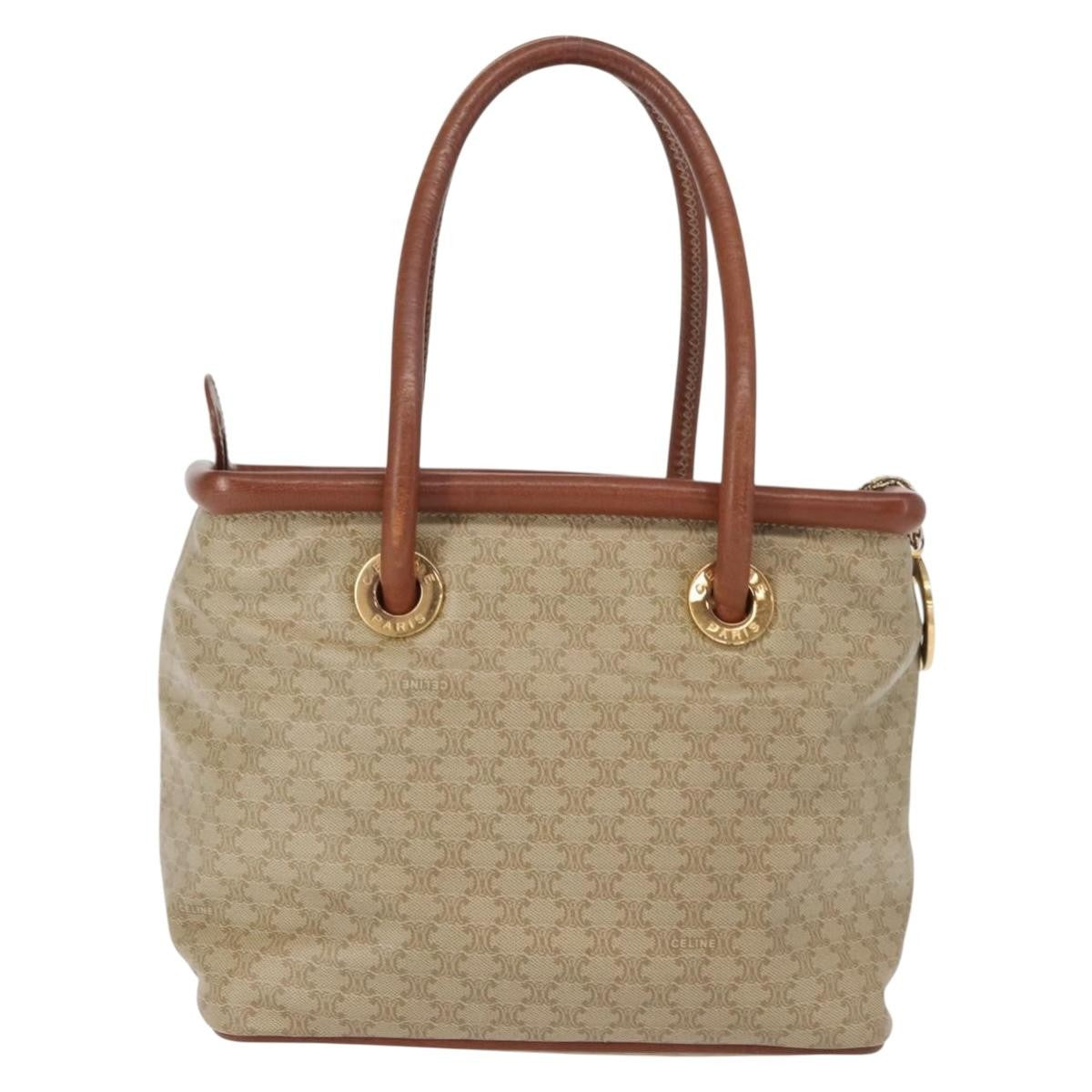Celine Vintage Macadam Canvas Beige Canvas Backpack Bag (Pre-Owned)
