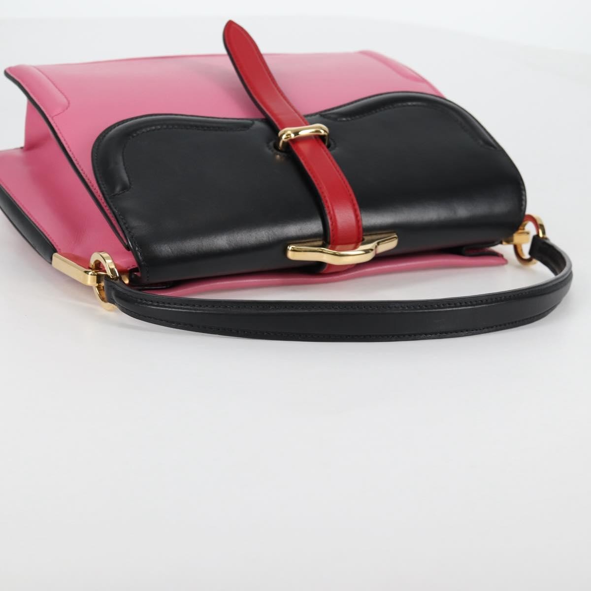 Prada Belle Top Handle City Calf Pink Leather Bag (Pre-Owned)
