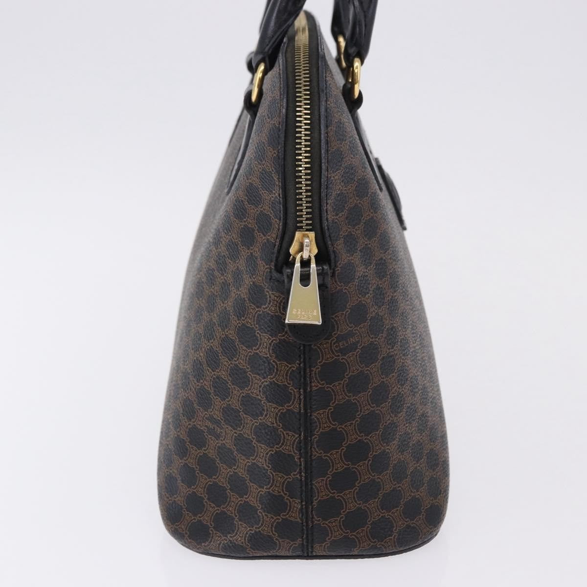 Celine Macadam Toile Triomphe Black Canvas Handbag (Pre-Owned)