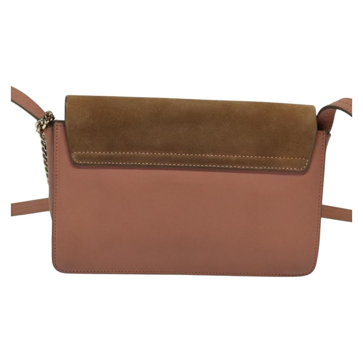 Chloe Faye Leather And Suede Pink Leather Shoulder Bag Bag (Pre-Owned)