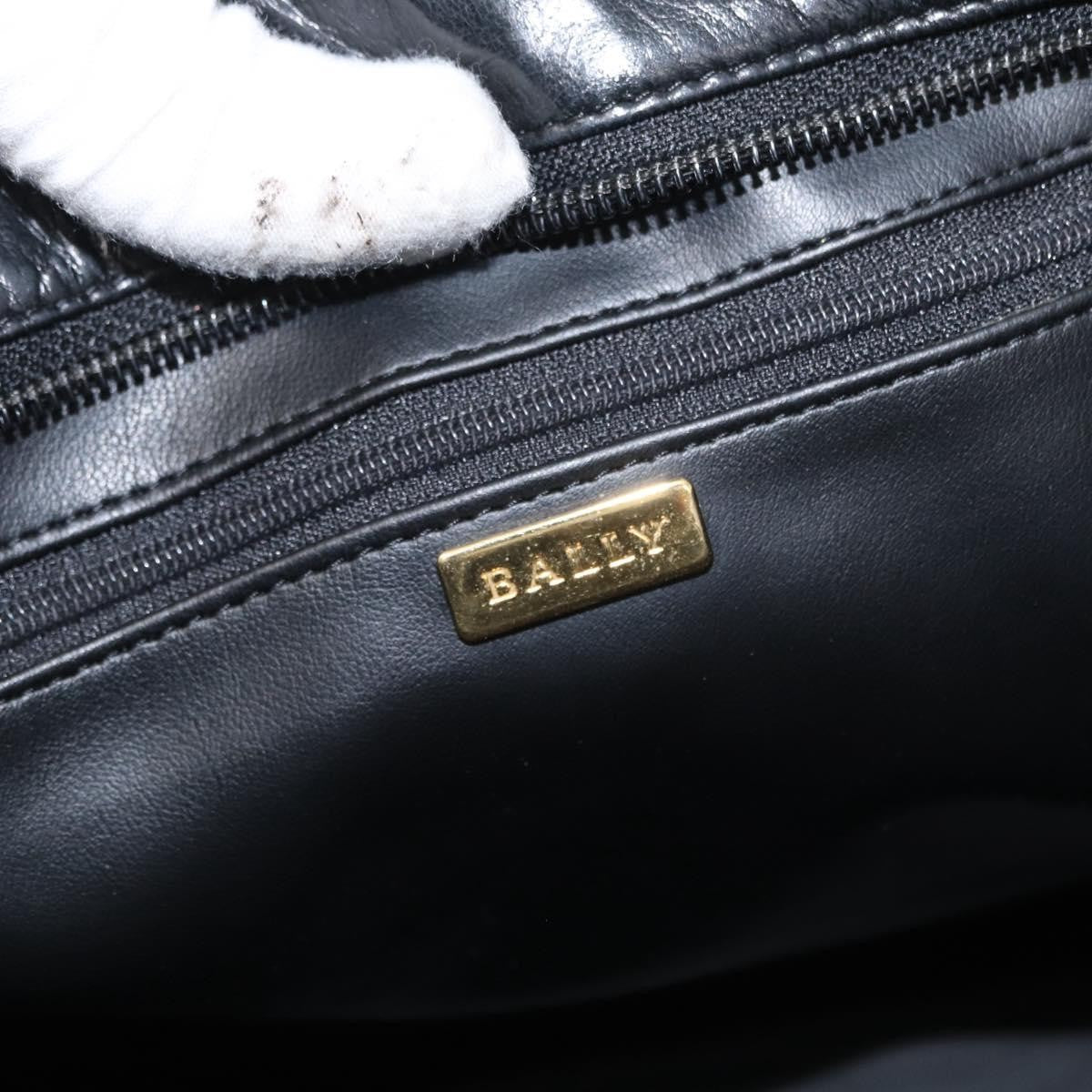 Bally Vintage Quilted Leather Black Leather Tote Bag Bag (Pre-Owned)