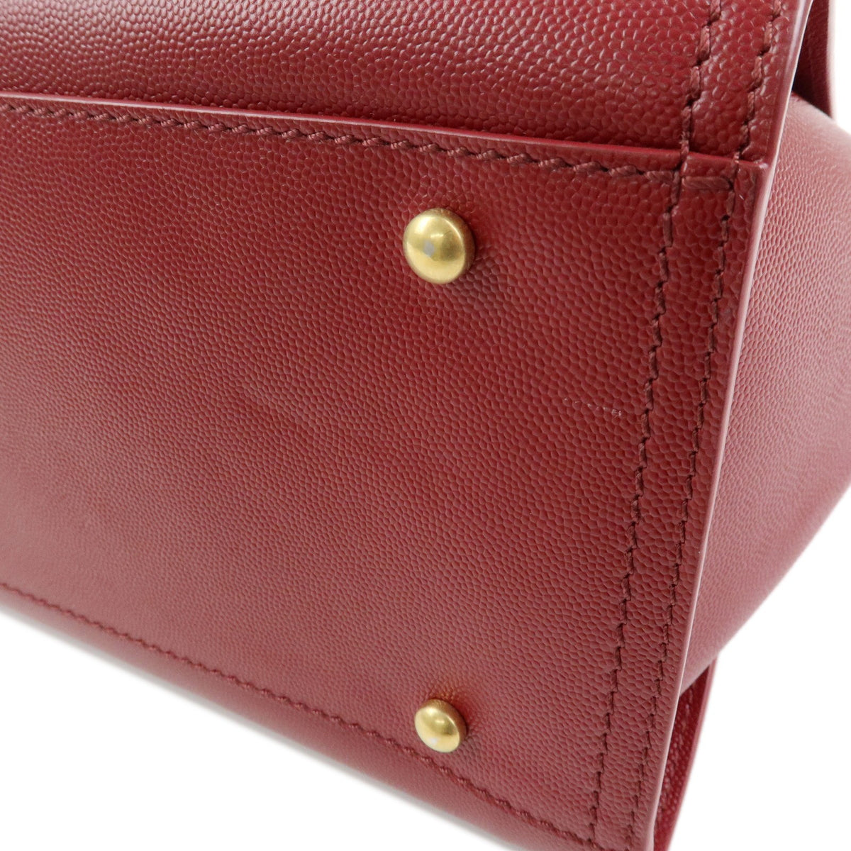 Chanel Deauville Studded Caviar Burgundy Leather Tote Bag Bag (Pre-Owned)