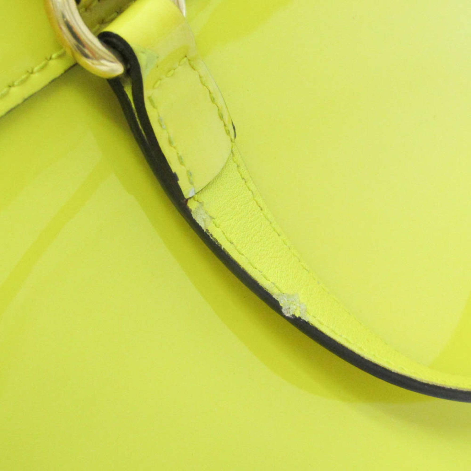 Gucci Bright Bit Convertible Tote Patent Leather Yellow Patent_Leather Handbag (Pre-Owned)